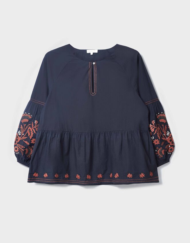 East Cerza Embroidered Top, Gray (CHARCOAL), large
