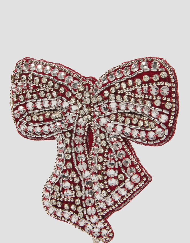 Embellished Bow Christmas Tree Topper, , large