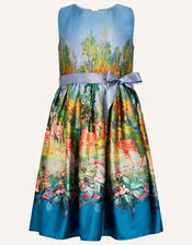Woodland Satin Print Dress , Multi (MULTI), large