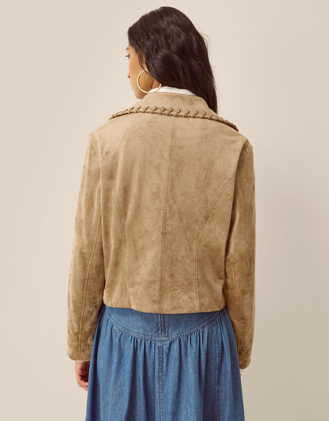 Sofia Faux Suede Jacket, Ivory (BLONDE), large