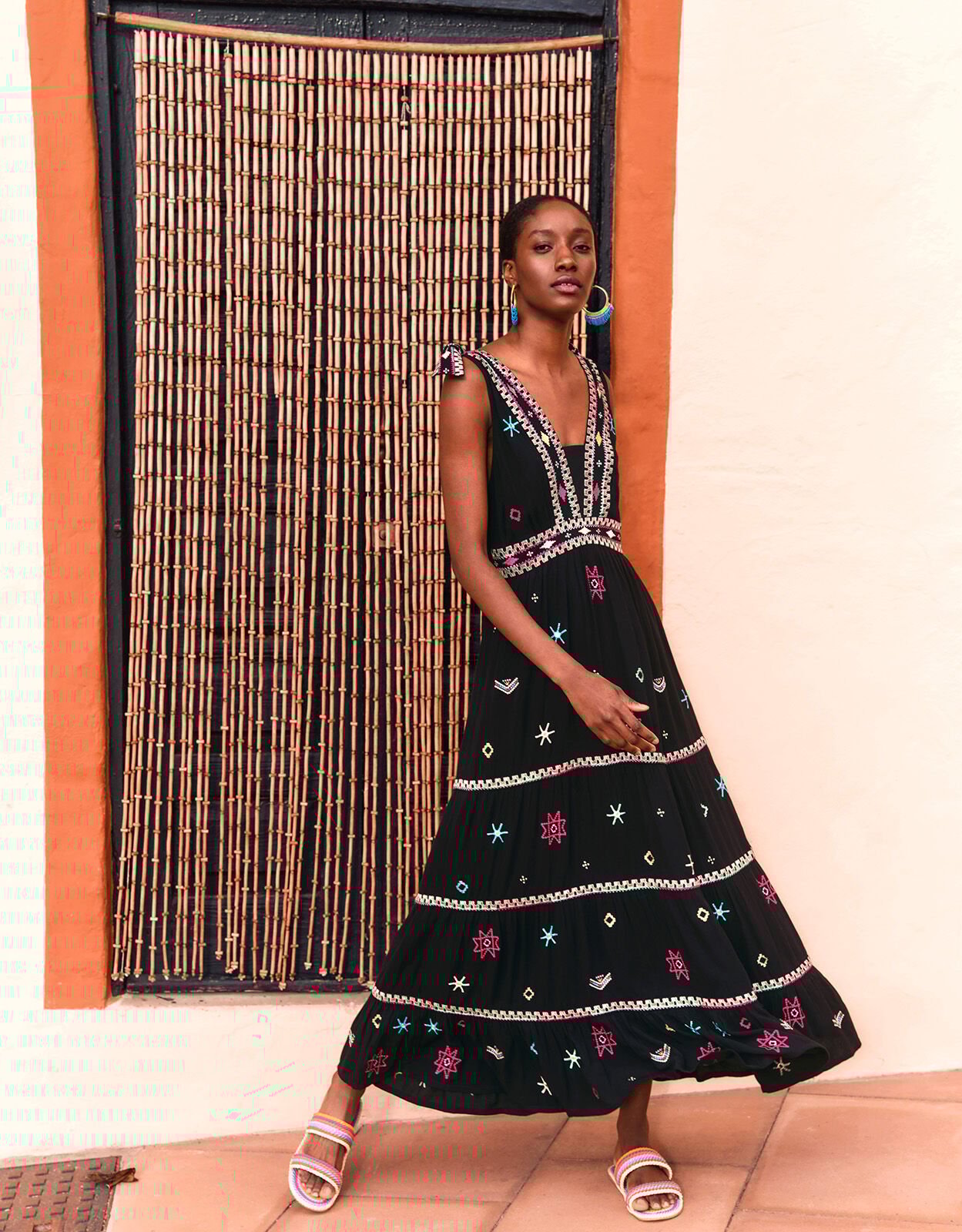 Embroidered cami dress clearance