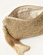 Beaded Tassel Occasion Clutch Bag, , large