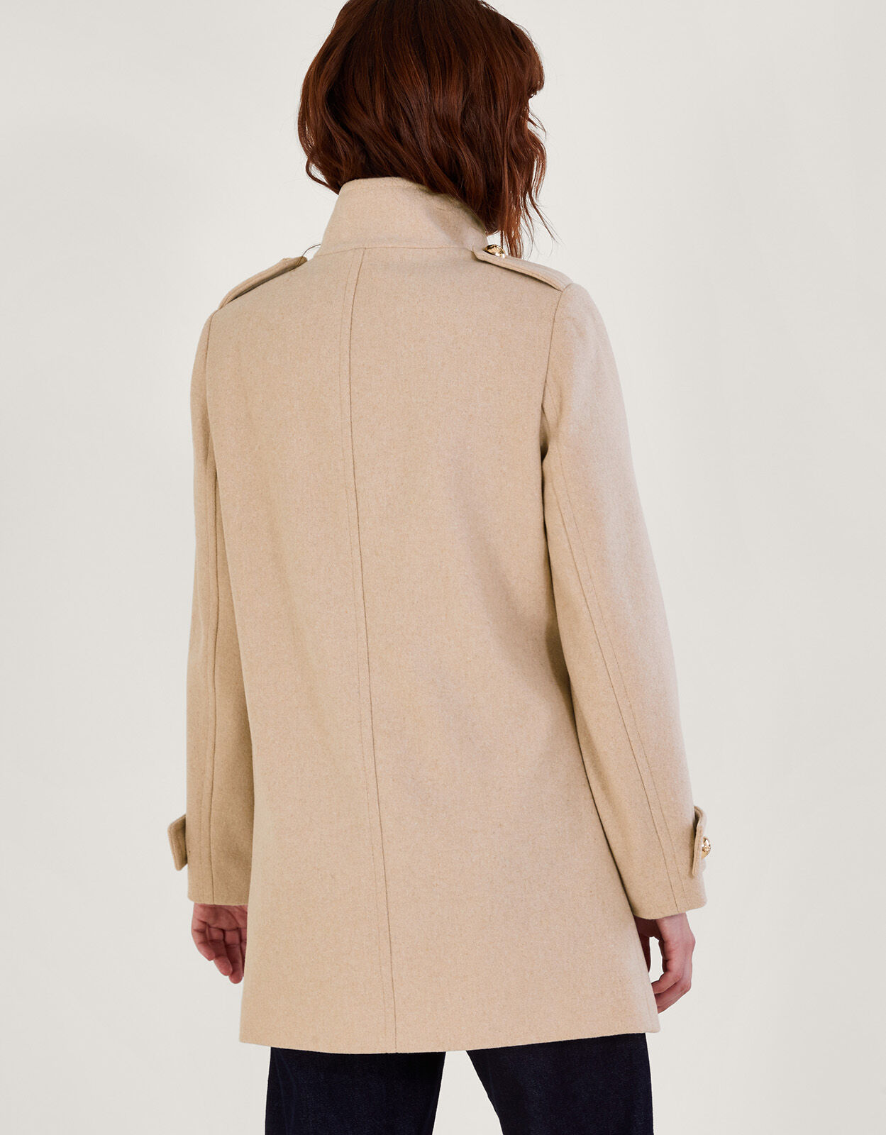 Phoebe Double Breasted Pea Coat Brown Women s Coats Monsoon ROI