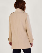 Phoebe Double Breasted Pea Coat, Brown (BISCUIT), large