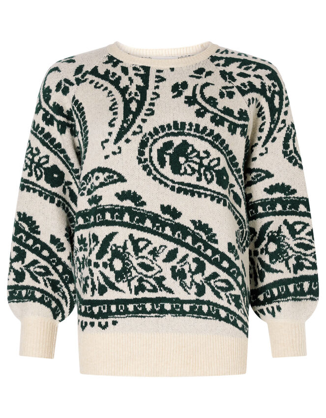 Paisley Jacquard Jumper, Cream (CREAM), large