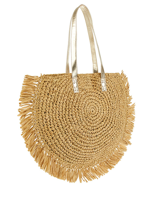 Rey Raffia Fringed Bag, , large