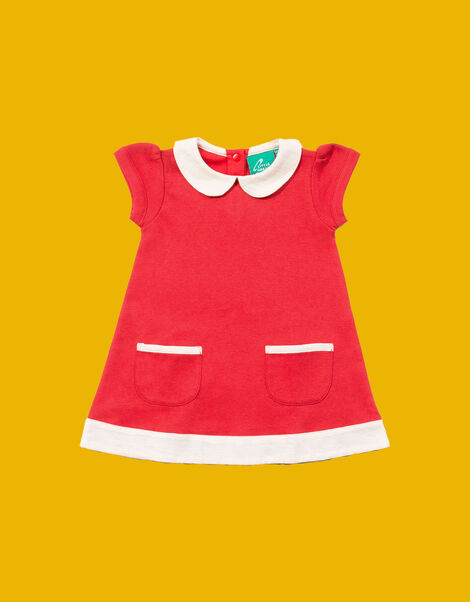 Little Green Radicals Short Sleeve Tunic Dress, Red (RED), large