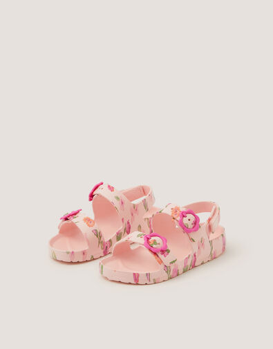 Floral EVA Buckle Sandals, Ivory (IVORY), large