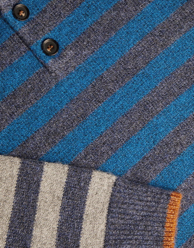 Contrast Stripe Collar Jumper, Blue (NAVY), large