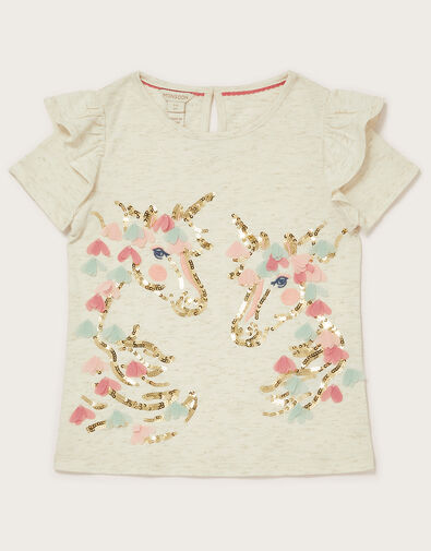 Double Unicorn Short Sleeve T-Shirt Ivory, Ivory (IVORY), large