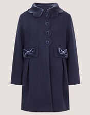 Scallop Collar Coat, Blue (NAVY), large