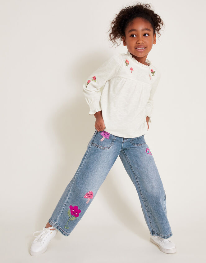 Mushroom Denim Jeans, Blue (BLUE), large