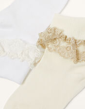 Baby Lace Frill Sock Twinset, Multi (MULTI), large