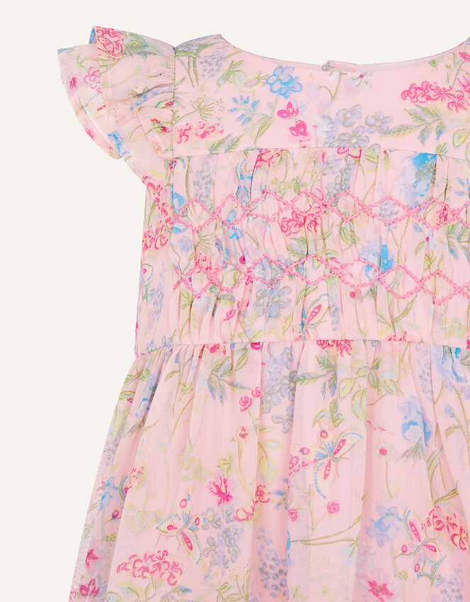 Baby Floral Chiffon Dress in Recycled Polyester, Pink (PALE PINK), large