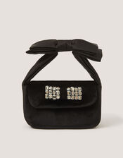 Gemstone Bow Velvet Bag, , large