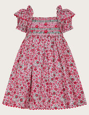 Baby Floral Print Smock Dress, Pink (PINK), large