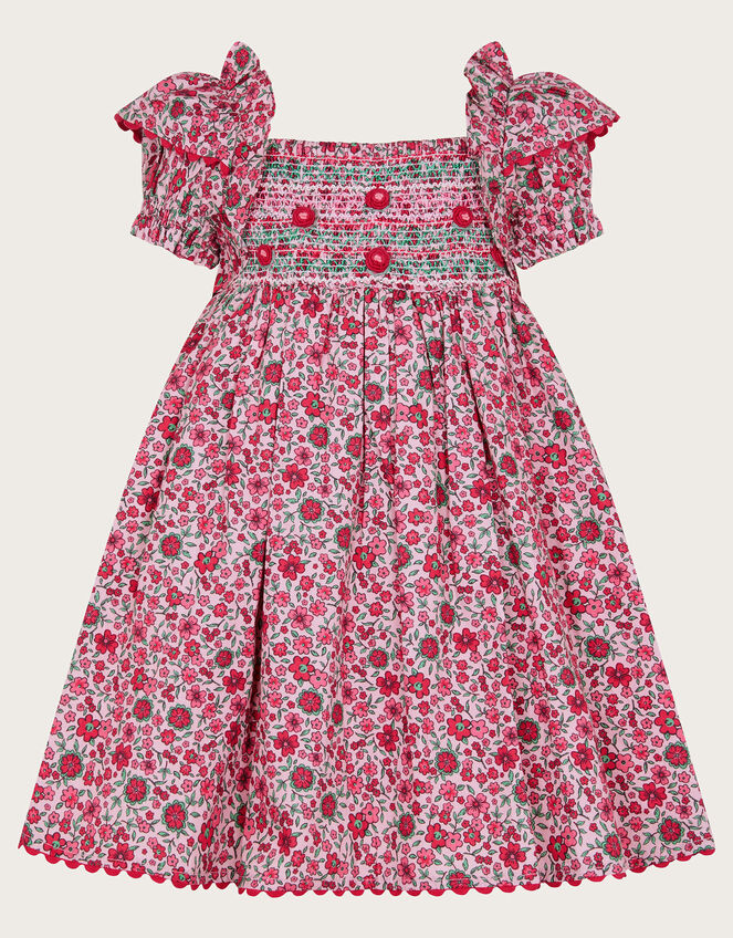 Baby Floral Print Smock Dress, Pink (PINK), large