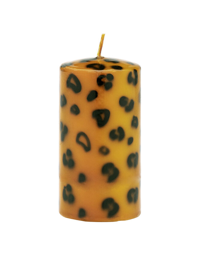 Anna and Nina Small Leopard Print Pillar Candle, , large