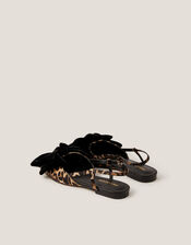 Aria Bow Leopard Slingback Flats, Brown (BROWN), large