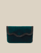 Tori Beaded Velvet Clutch Bag, , large