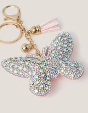 Rhinestone Butterfly Bag Charm, , large