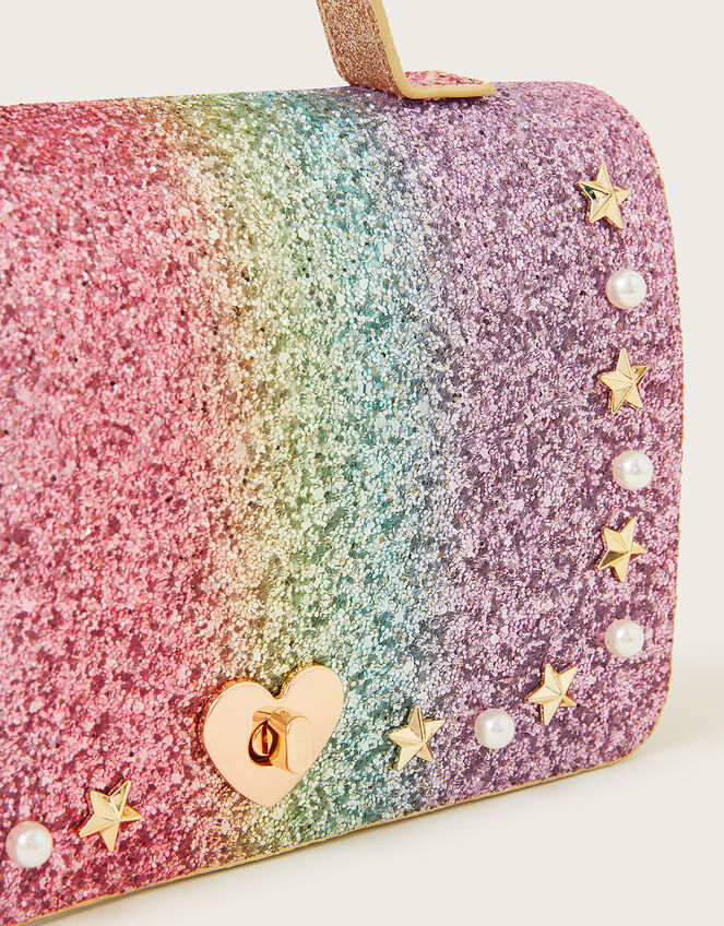 Over The Rainbow Glitter Satchel Bag, , large
