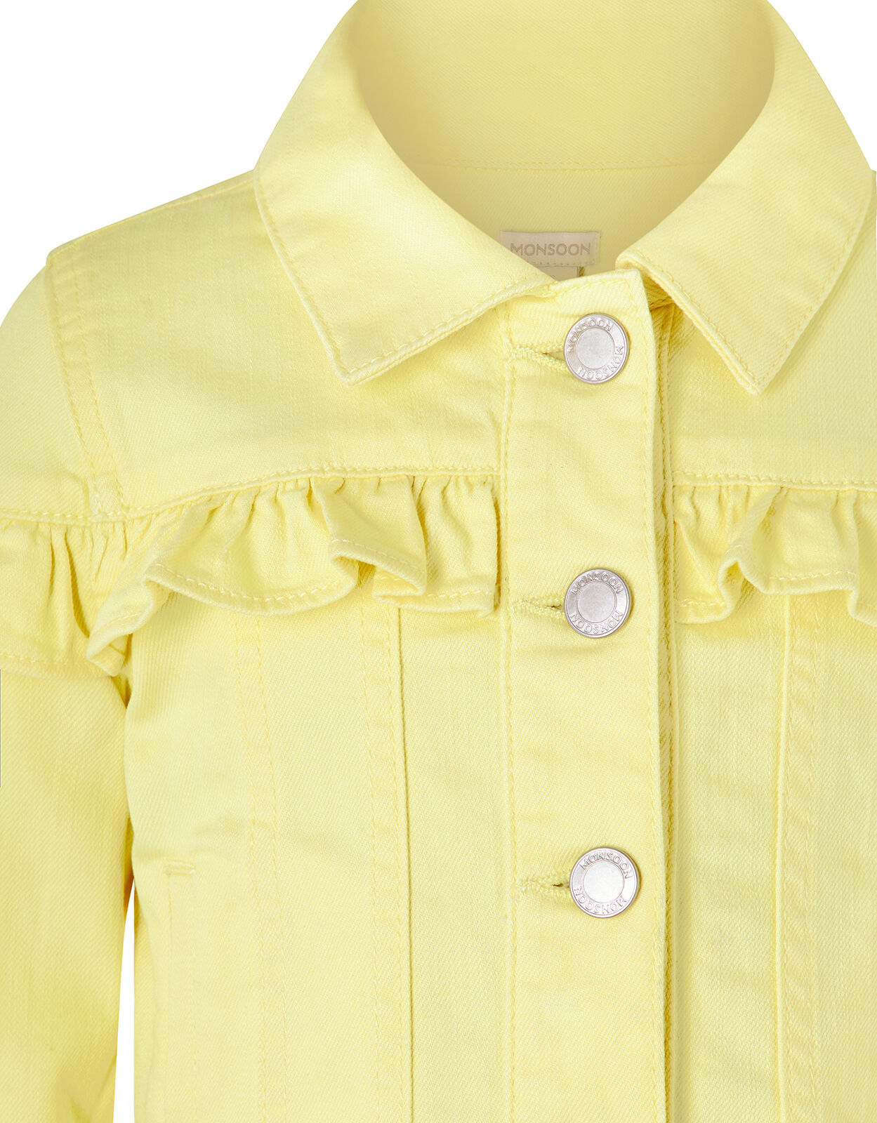 Layla Denim Jacket with Frills Yellow