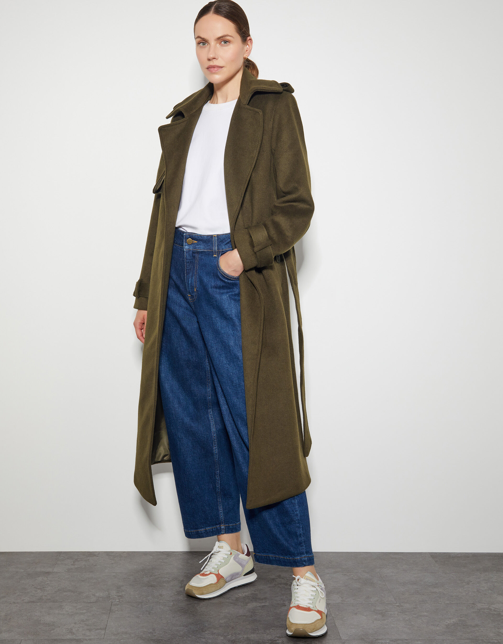 Ollie Belted Trench Coat Green | Women's Coats | Monsoon US.