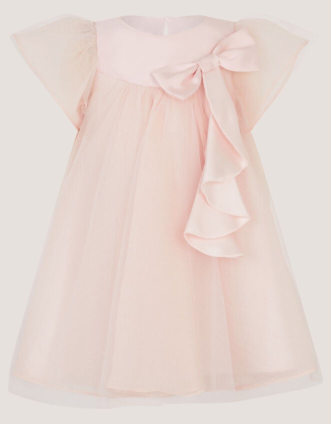 Baby Winnie Satin Bow Party Dress, Pink (PINK), large