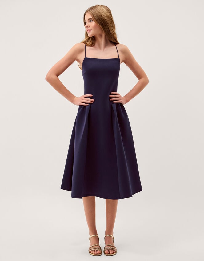 Molly Drop Waist Prom Dress, Blue (NAVY), large