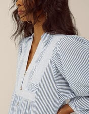 Callie Stripe Midi Shirt Dress, Blue (BLUE), large