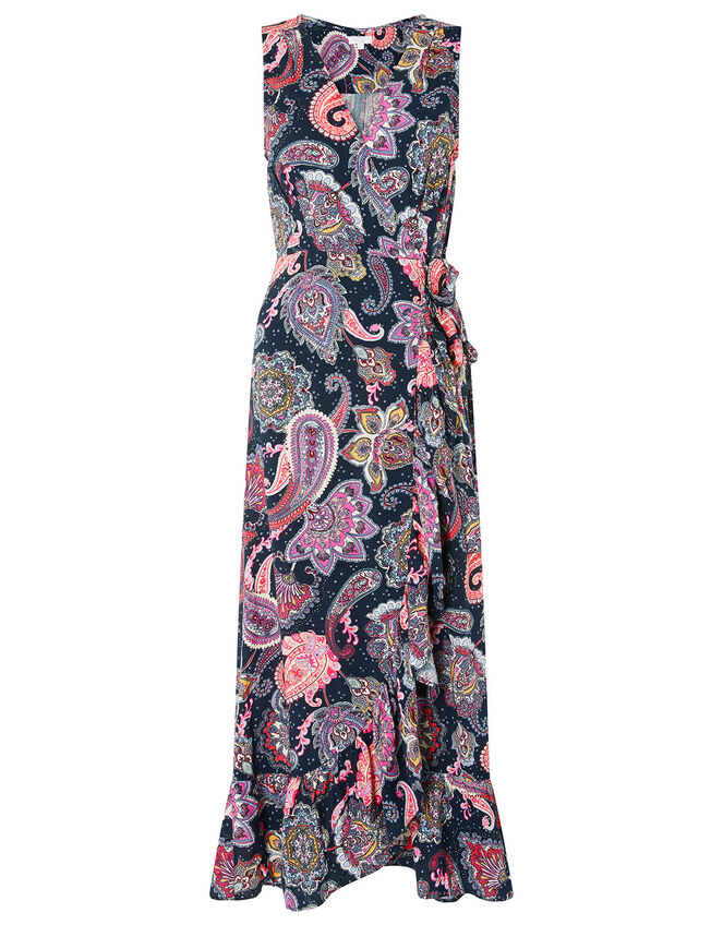 Paisley Maxi Dress in LENZING™ ECOVERO™, Blue (NAVY), large