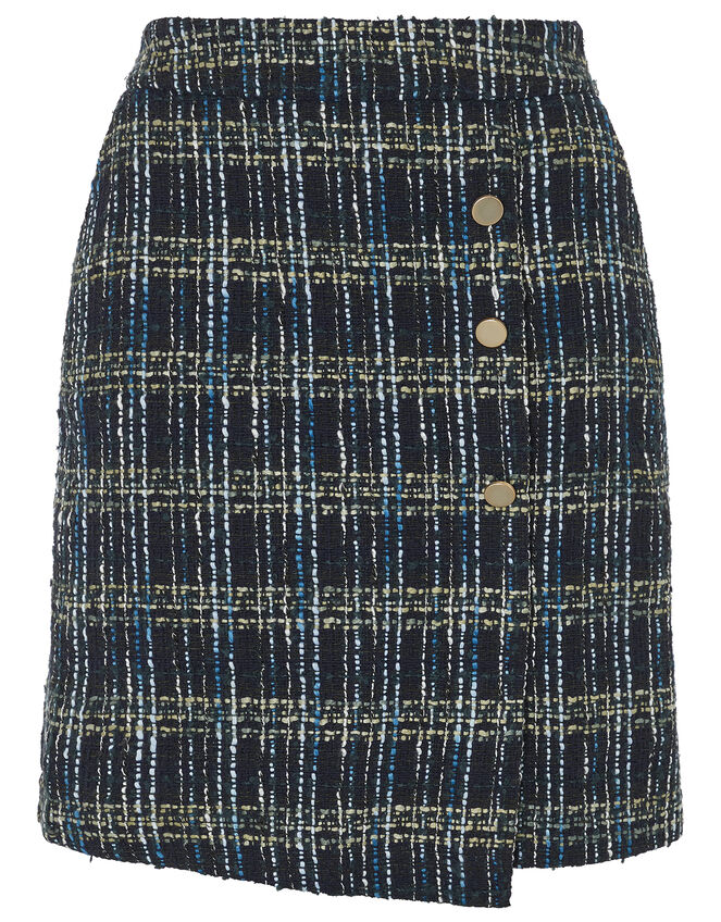 Talia Check Mini Skirt, Teal (TEAL), large