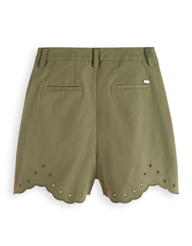 Scotch and Soda High Rise Broderie Shorts, Green (GREEN), large
