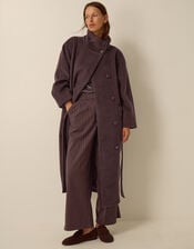 Millie Funnel Neck Belted Coat, Brown (CHOCOLATE), large