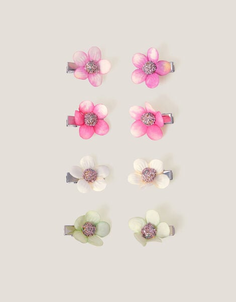 8-Pack Mini Flower Hair Clips, , large