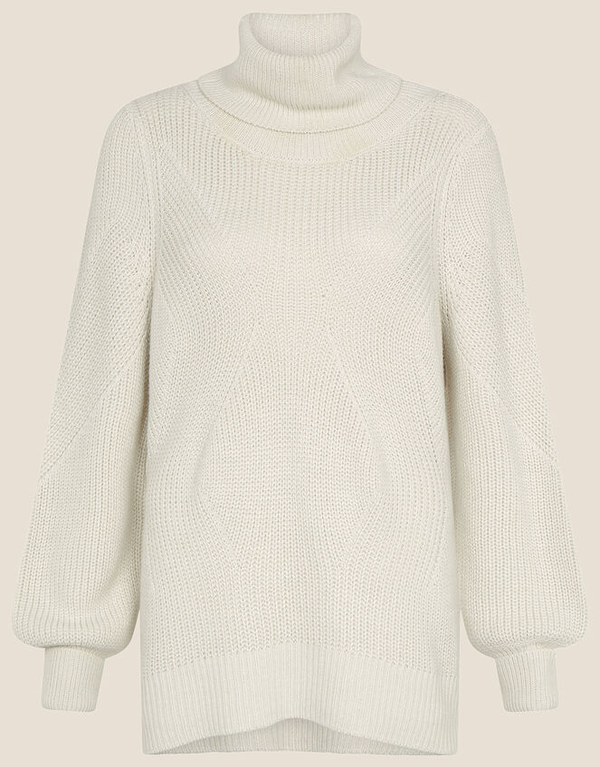 Stitch Cowl Neck Jumper, Ivory (IVORY), large