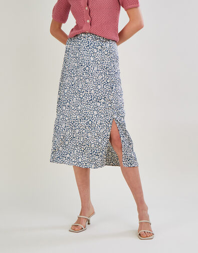 Anias Animal Crinkle Midi Skirt with Recycled Polyester Teal, Teal (TEAL), large