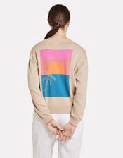 Wispr Sydney Sunset V-Neck Jumper, Camel (BEIGE), large