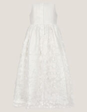 Baby Floral Appliqué Christening Dress, Ivory (IVORY), large