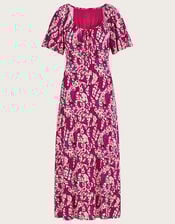 Strappy Feather Jersey Maxi Dress, Pink (PINK), large