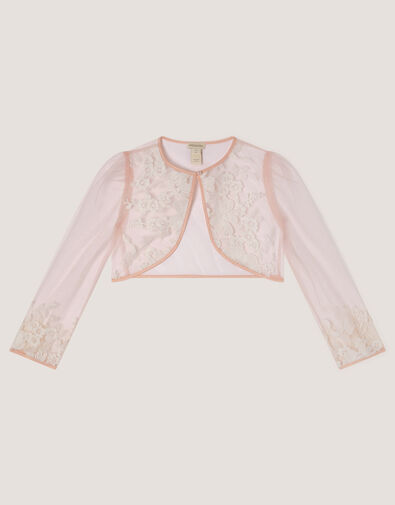 Felicity Embroidered Mesh Cardigan, Pink (PINK), large