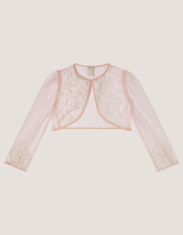 Felicity Embroidered Mesh Cardigan, Pink (PINK), large
