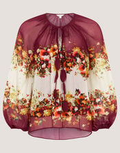 Parrie Balloon Sleeve Floral Blouse, Cream (CREAM), large