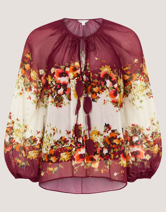 Parrie Balloon Sleeve Floral Blouse, Cream (CREAM), large