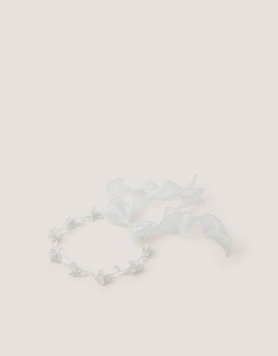 Floral Organza Garland Headband, , large