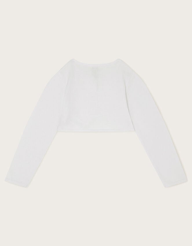 Sammy Pearl Embellished Cardigan, White (WHITE), large