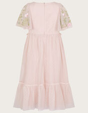 Avalyn Flutter Sleeve Dress, Pink (PINK), large