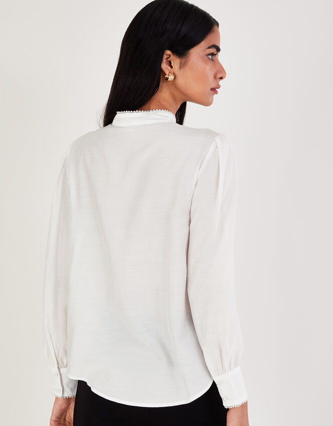 Polly Pussybow Blouse , Ivory (IVORY), large