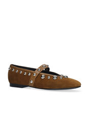 Bibi Lou Carinna Suede Stud Ballet Flats, Tan (TAN), large